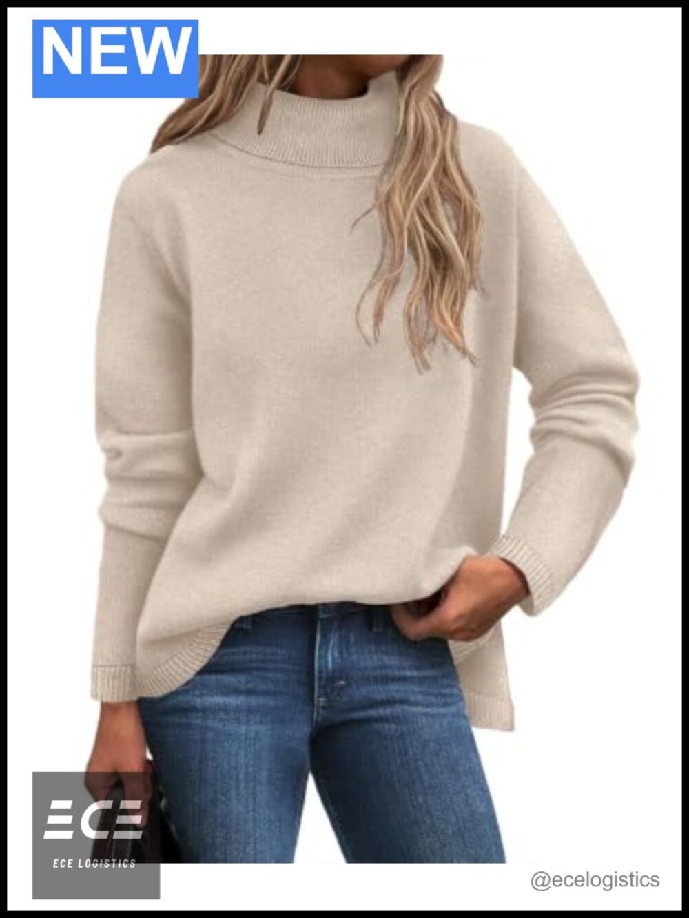 Plus Size Turtleneck Sweater Womens Pullover Warm Winter Long Sleeve
